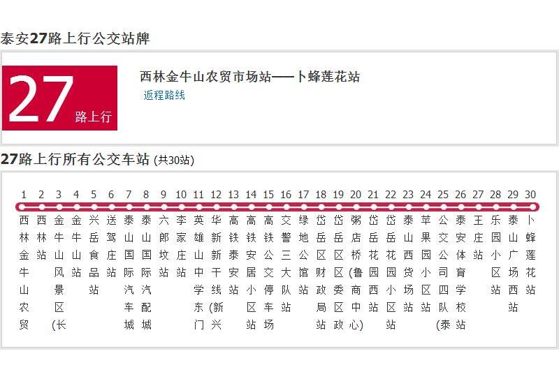 泰安公交27路 泰安公交27路