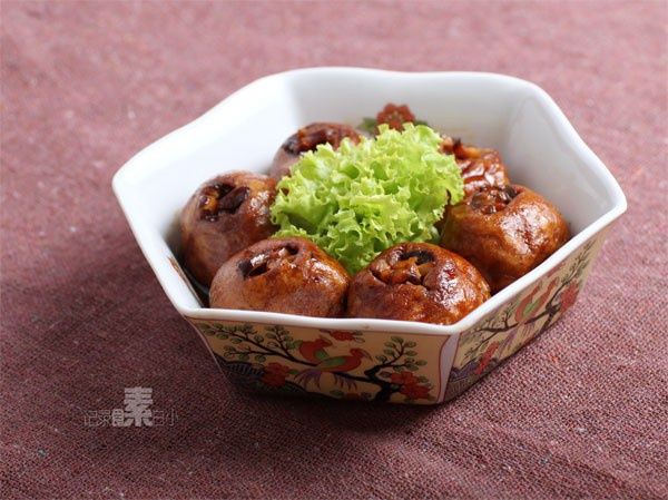 油麵筋塞香菇 油麵筋塞香菇