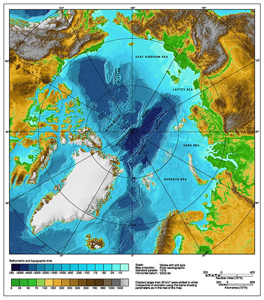 北極地區地形圖
