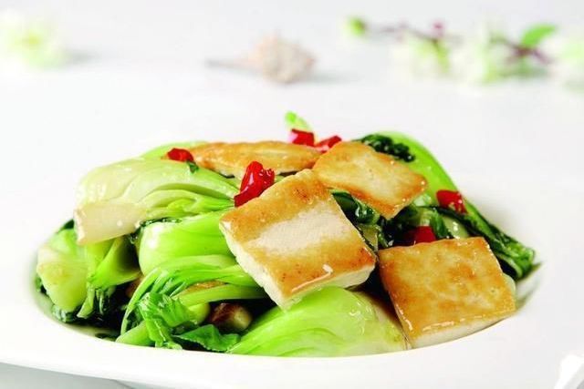 豆腐燜菜心
