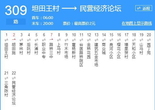 台州公交309路 台州公交309路