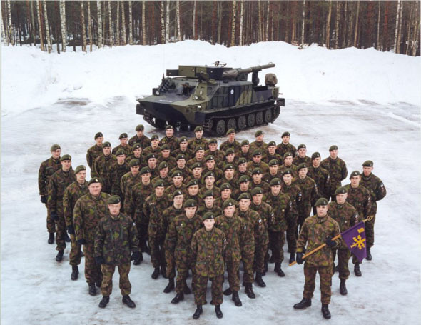 芬蘭陸軍裝備的BTR-50履帶式裝甲工程車