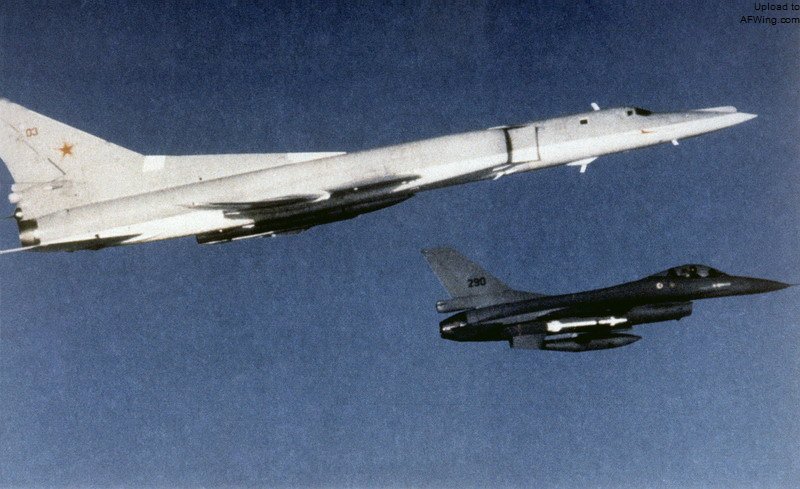 冷戰快要結束之際，F-16在攔截蘇聯的“逆火”轟炸機