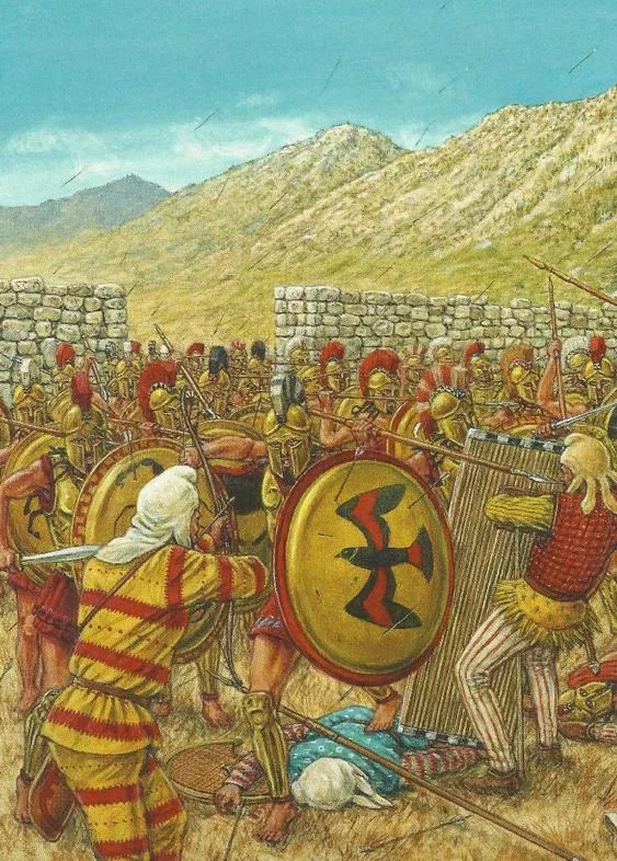 攻入波斯設防營地的希臘步兵