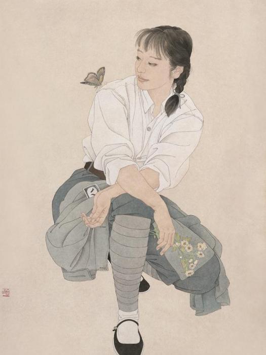 小花(高雲2001年創作的紙本工筆畫) 小花(高雲2001年創作的紙本工筆畫)