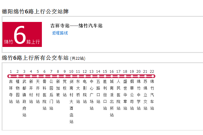 綿竹公交6路 綿竹公交6路