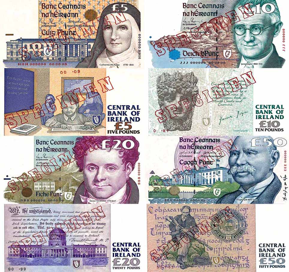 愛爾蘭鎊5—50面額紙幣