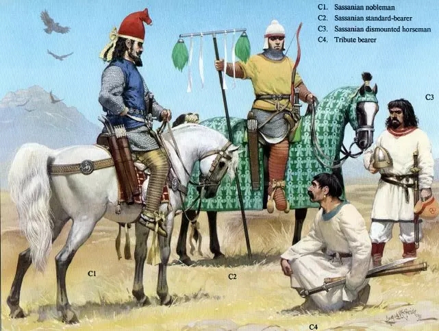 在薩珊軍中 騎兵的地位與作用一直遠遠大於步兵