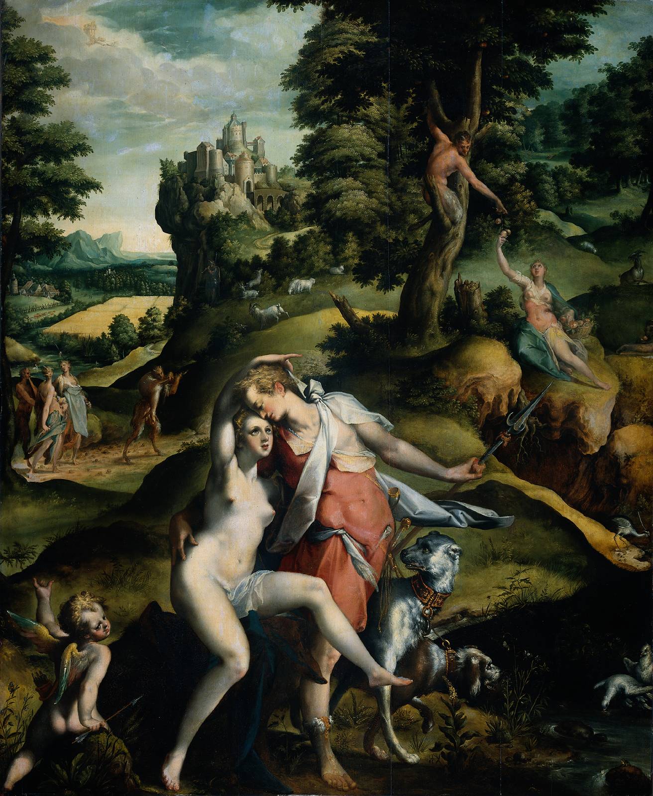 維納斯和阿多尼斯(1587年巴托羅美奧·斯普朗格創作油畫)