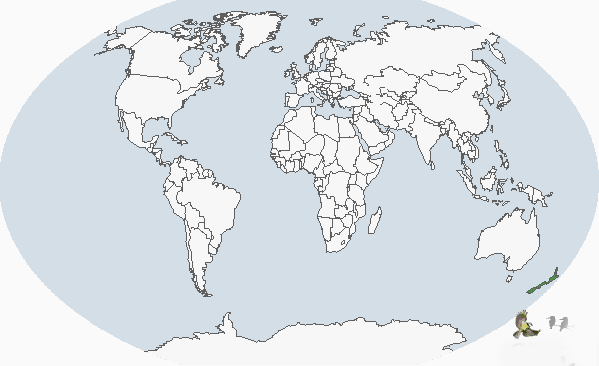 紐西蘭鸊鷉分布圖