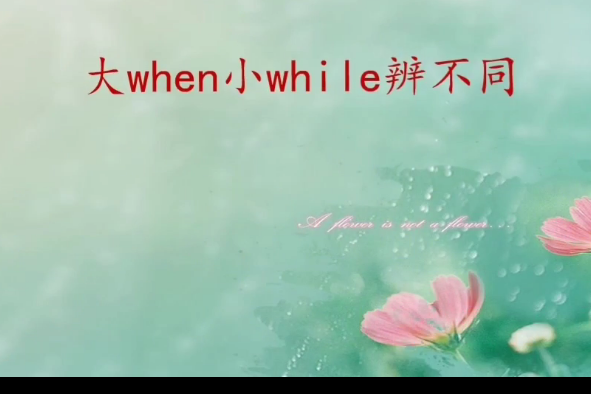 大when小while辨不同 大when小while辨不同