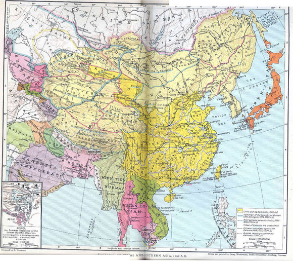哈佛大學出版的中國歷史地圖表明日本在18世紀占領了庫頁島最南端