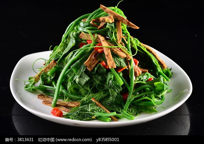 龍鬚菜炒鮮菇