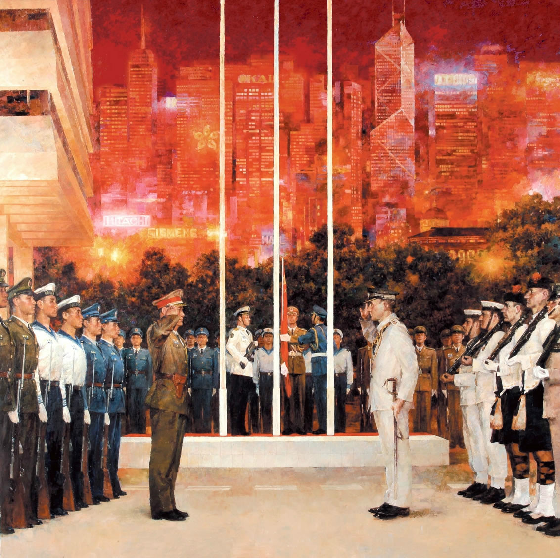 1997年香港防務交接 唐樹軍、廖宗怡 畫