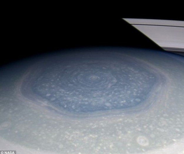 土星六邊形風暴位於極區附近