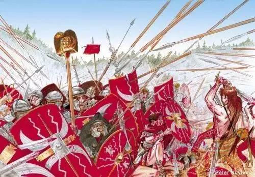 肉搏戰開始前 羅馬人已經遭到了大量投射武器的殺傷