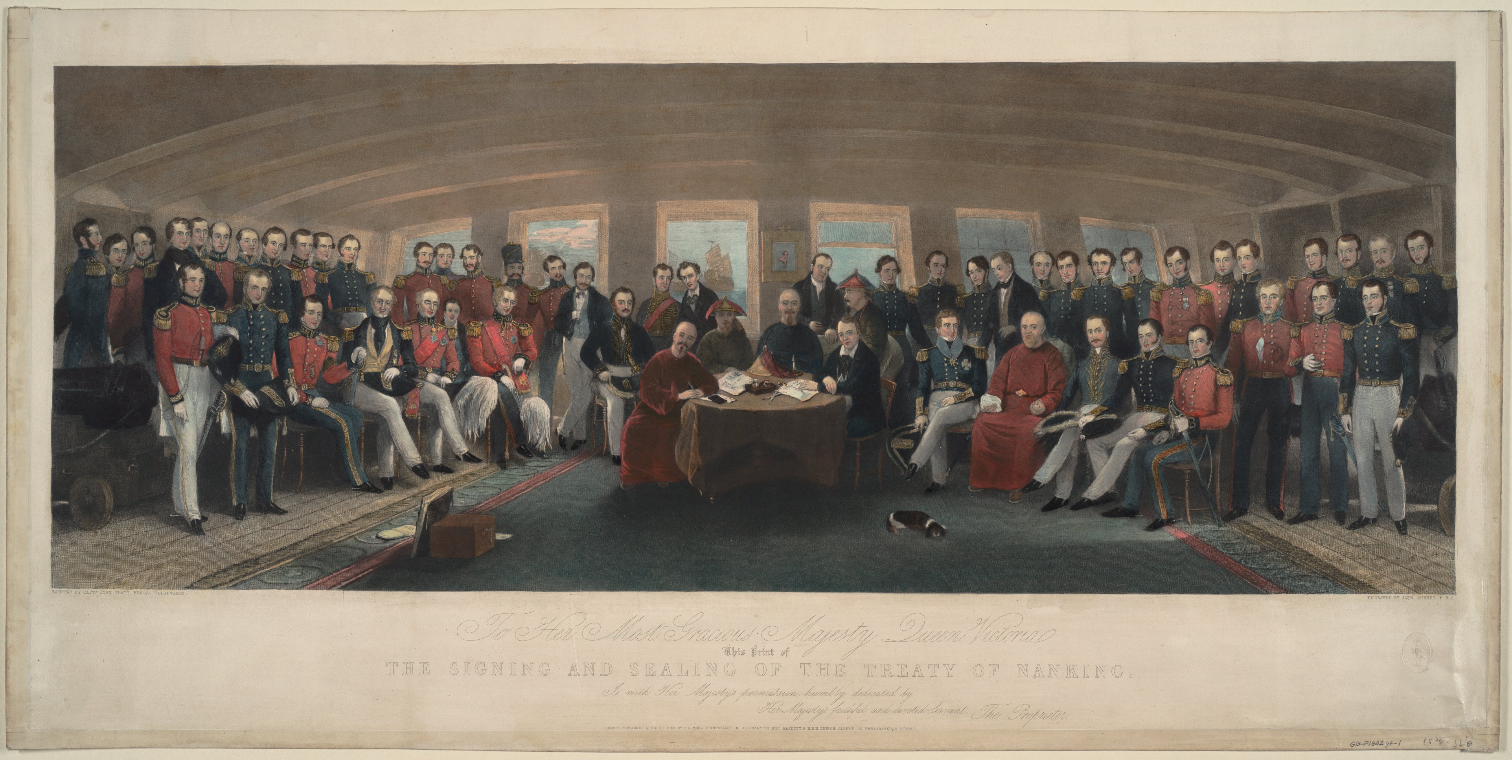 英國畫家John Burnet所繪《南京條約》簽訂場景