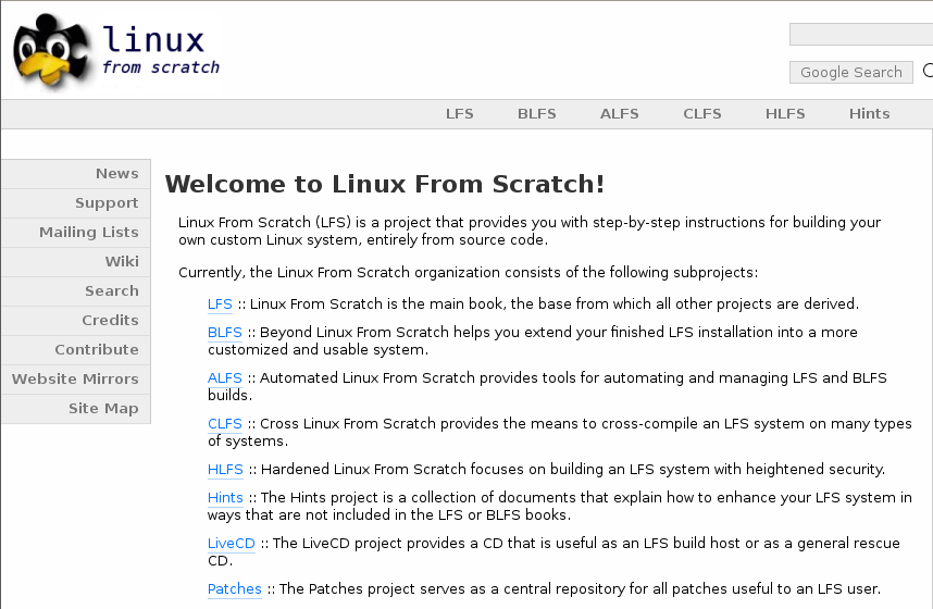 lfs(Linux From Scratch項目簡稱)