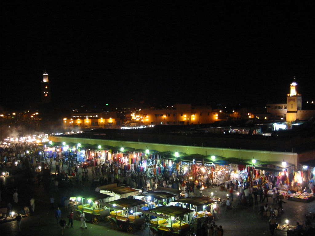 馬拉喀什的傑馬夫納廣場夜景