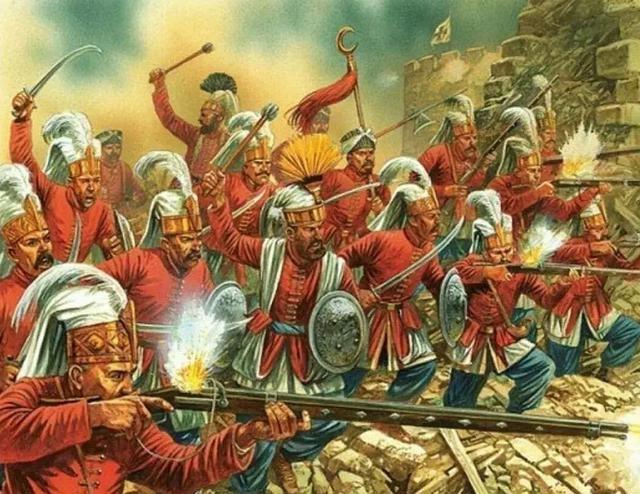 進行城市攻堅戰的奧斯曼近衛軍步兵