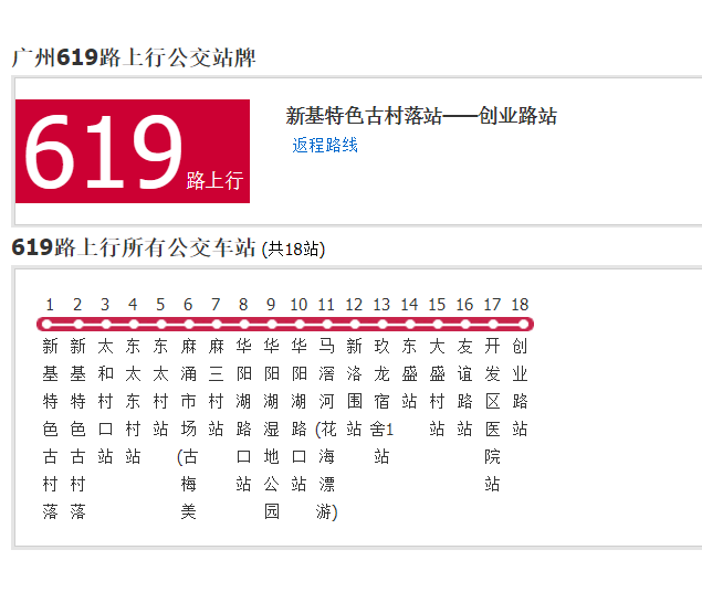 廣州公交619路 廣州公交619路