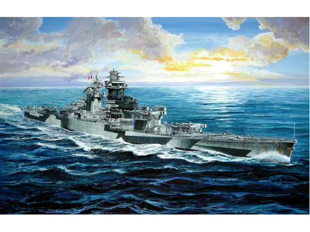 法國“黎塞留”級戰列艦油畫