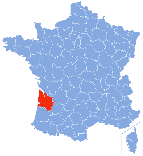吉倫特省在法國的位置