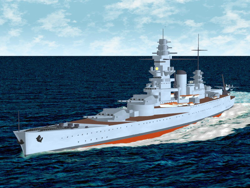 敦刻爾克級戰列艦3D模擬圖