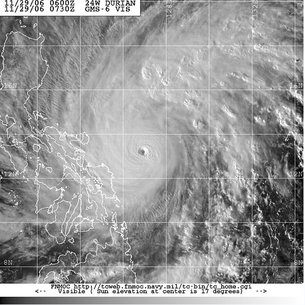 超強颱風榴槤 衛星雲圖