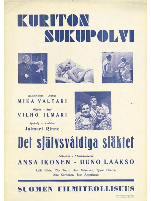 Kuriton sukupolvi(芬蘭1937年Wilho Ilmari執導的電影) Kuriton sukupolvi(芬蘭1937年Wilho Ilmari執導的電影)