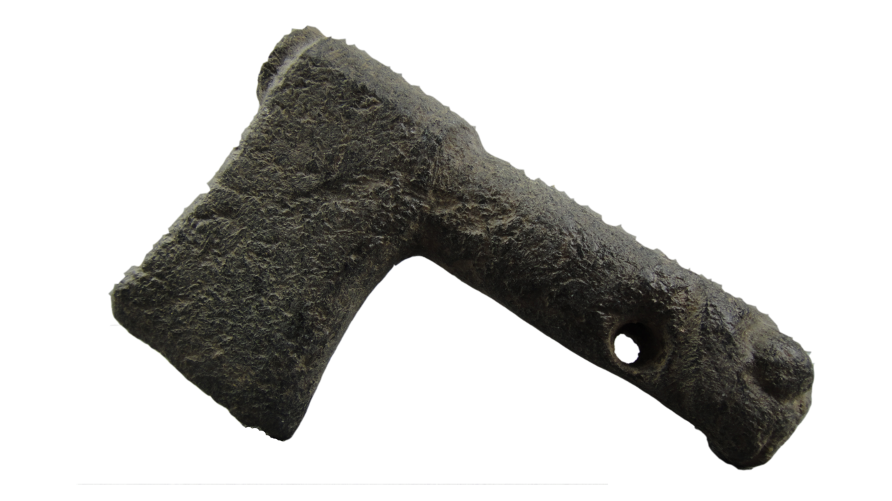 新石器時代紅山文化黑皮玉手斧