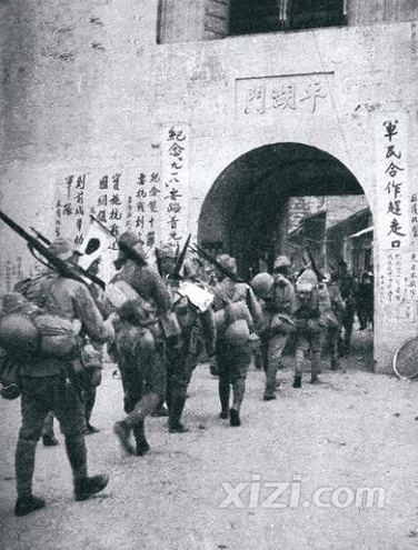 1938年10月15日日軍侵入廣東惠州平湖門