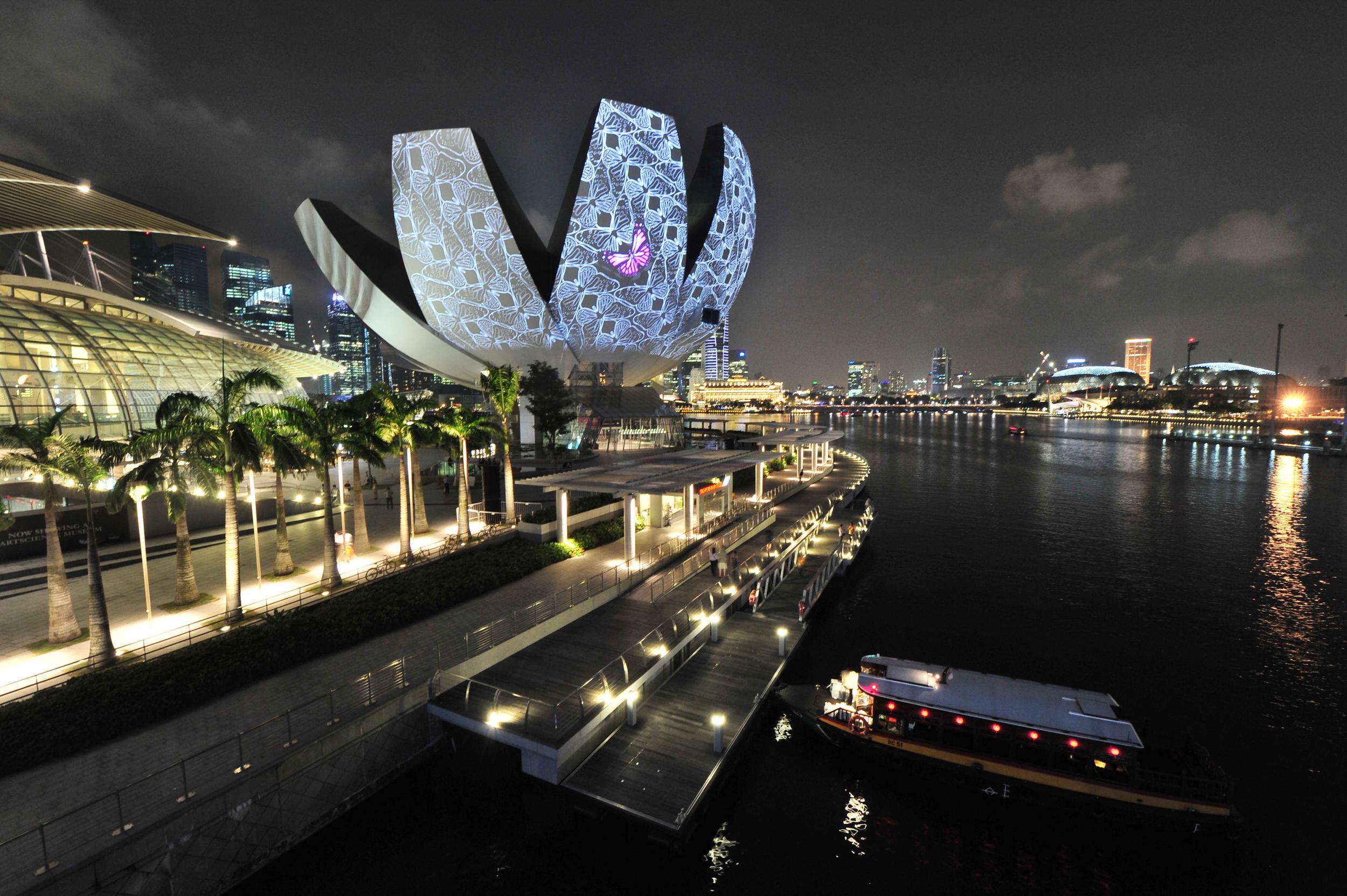 新加坡金沙藝術博物館的特殊蓮花造型