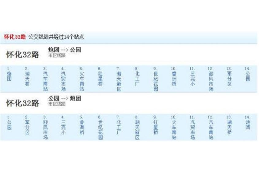 懷化公交32路 懷化公交32路