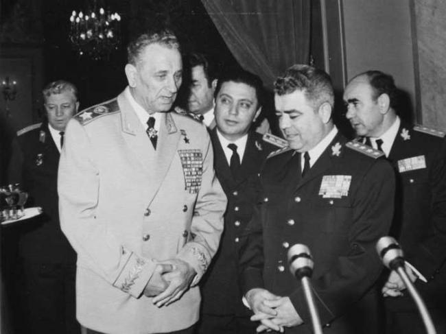 約尼查大將和蘇聯國防部長格列奇科元帥