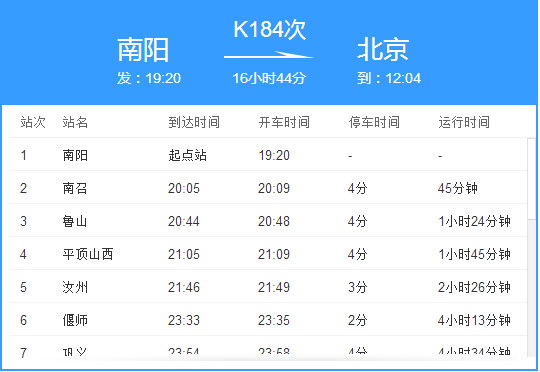 K184次列車 K184次列車