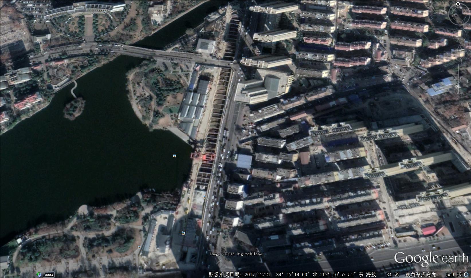 九龍湖站衛星地圖（2017-12-21）