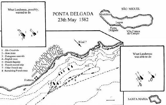 第一次蓬塔德爾加達海戰形勢