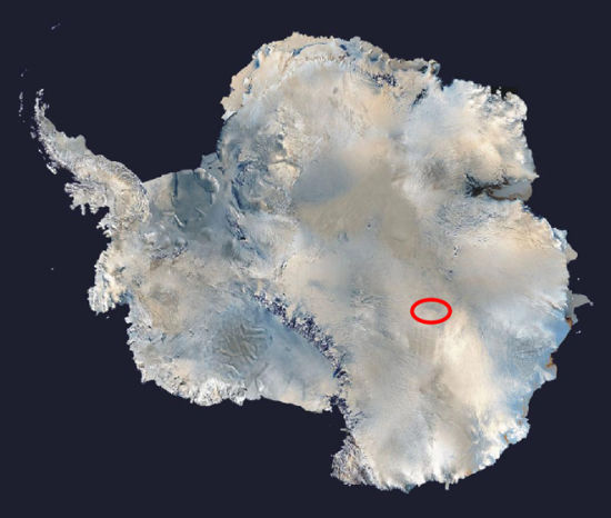 南極冰下湖的位置