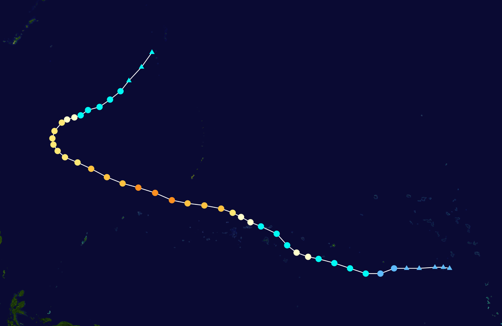 聯合颱風警報中心 製作 路徑圖