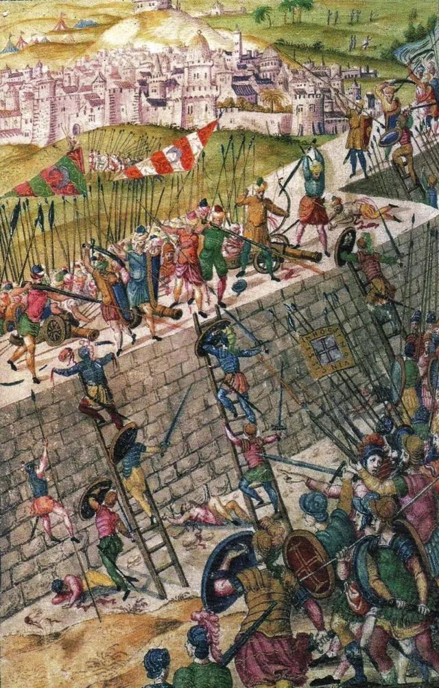 葡萄牙人猛攻敵軍據守的防禦工事