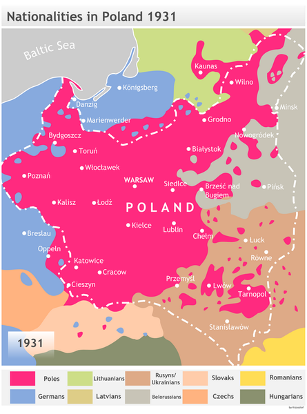 1931年左右波蘭的各地區的主導民族