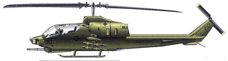 AH-1T在垂尾下方增加了一小片尾鰭