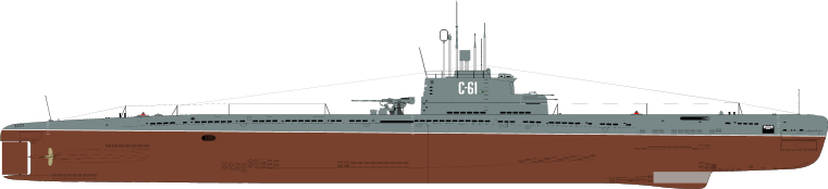 613型潛艇早期I型側視圖