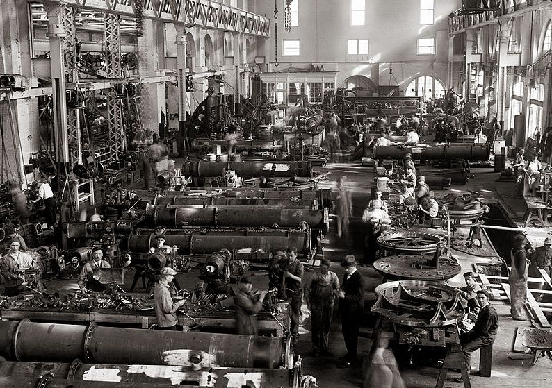 華盛頓海軍工廠的魚雷車間，約1917年