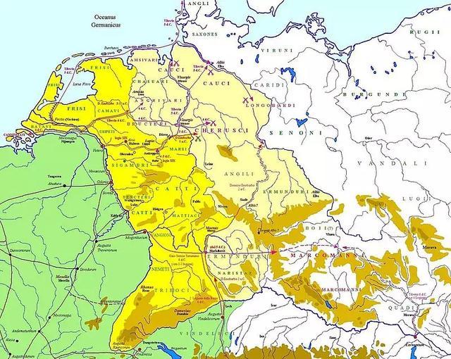 條頓森林堡戰役前 羅馬勢力已經占據了半個日耳曼地區