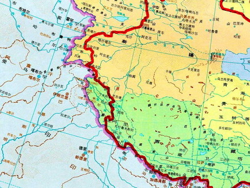 清朝中期管轄區域與現國界