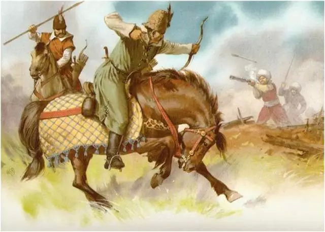 使用早期火槍對抗騎兵的奧斯曼步兵
