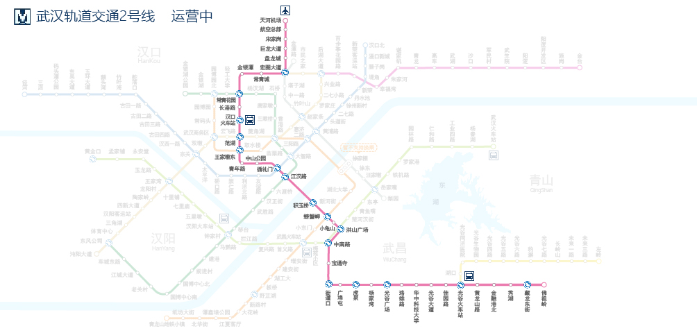 武漢捷運2號線線路圖