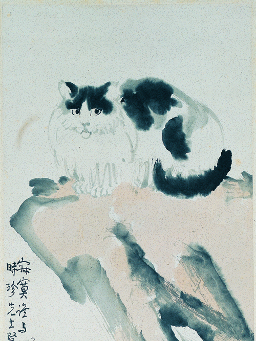 貓石圖(徐悲鴻創作的收藏於武漢博物館的繪畫) 貓石圖(徐悲鴻創作的收藏於武漢博物館的繪畫)